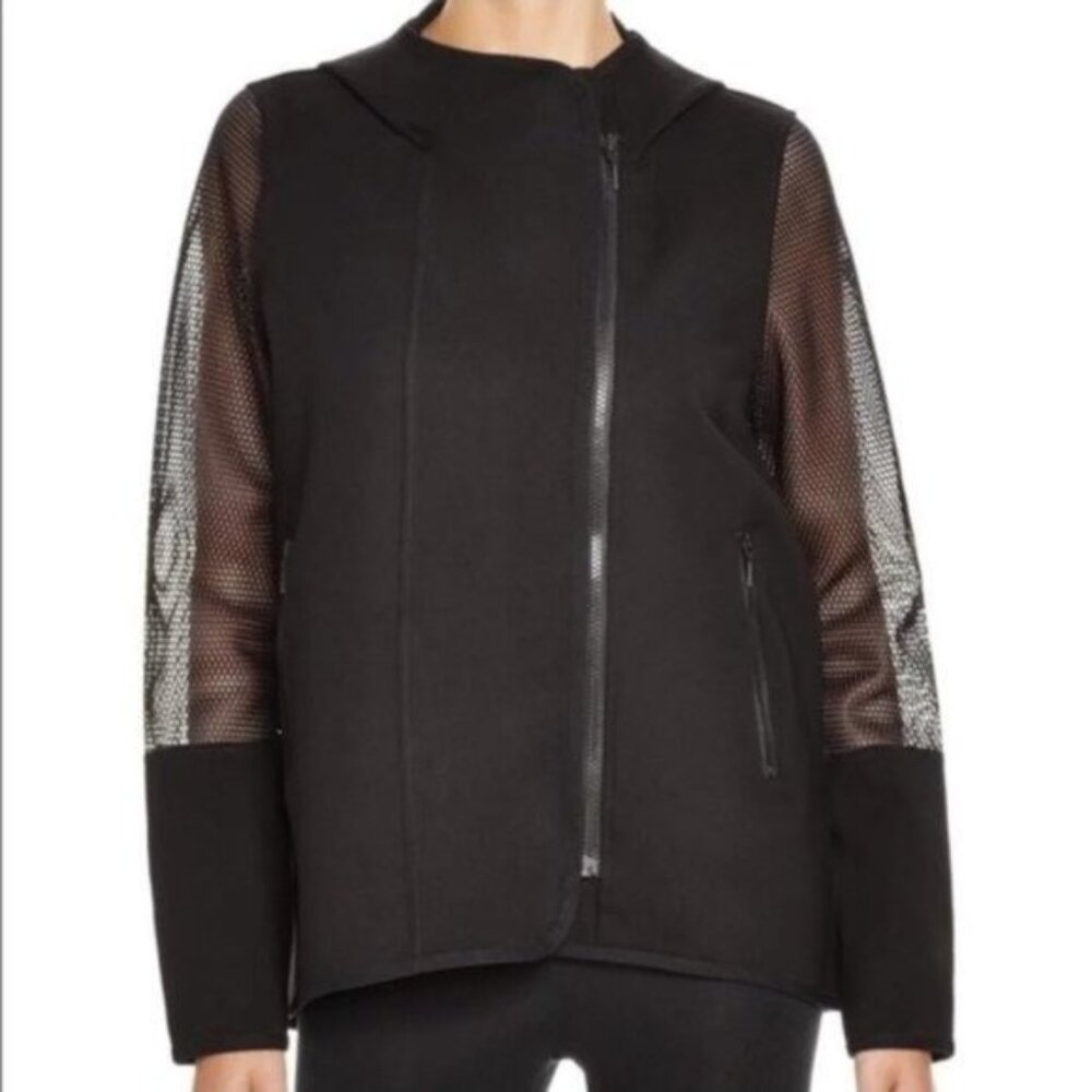 Elie Tahari Sport Women's Black Margie Scuba & Mesh Jacket size M Medium